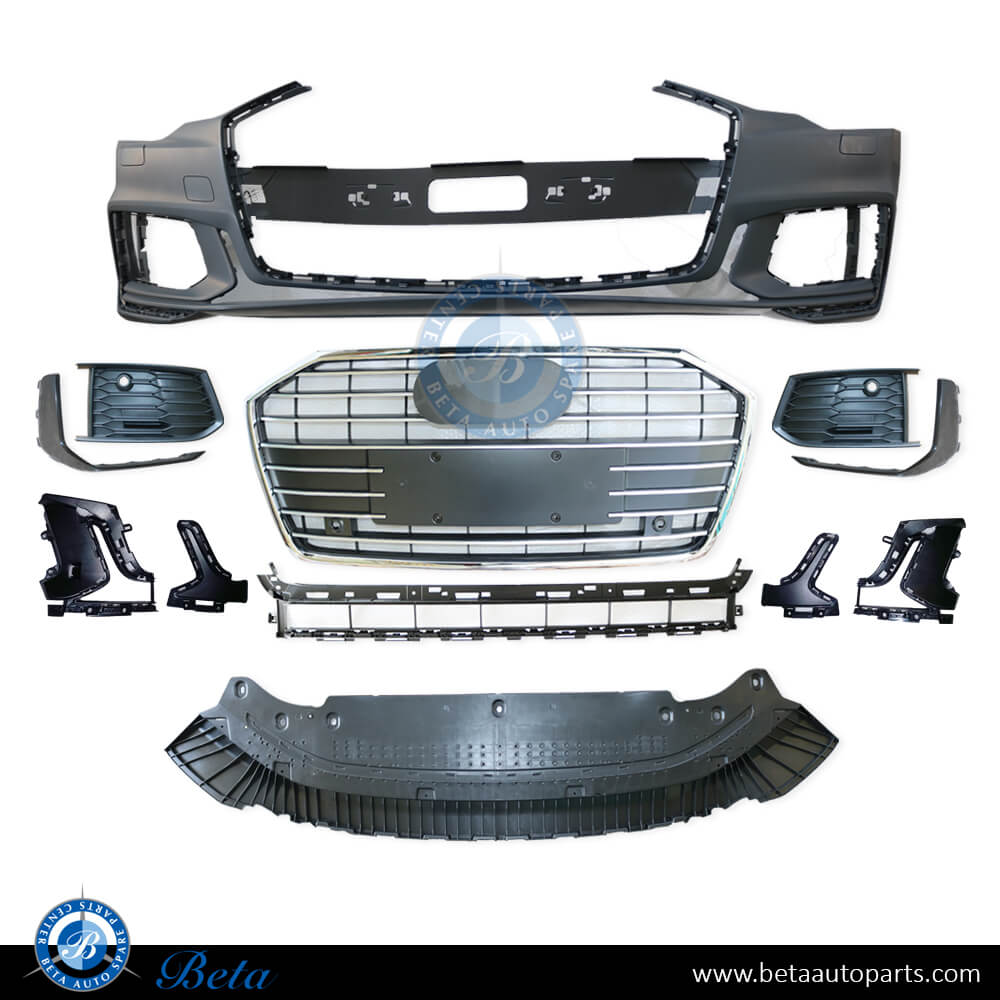 Front Bumper Assembly with PDC for Audi A6 S-LINE 2019-Up models, Part Number 4K0807065C Front Bumper Assembly with PDC for Audi A6 S-LINE 2019-Up models, Part Number 4K0807065C